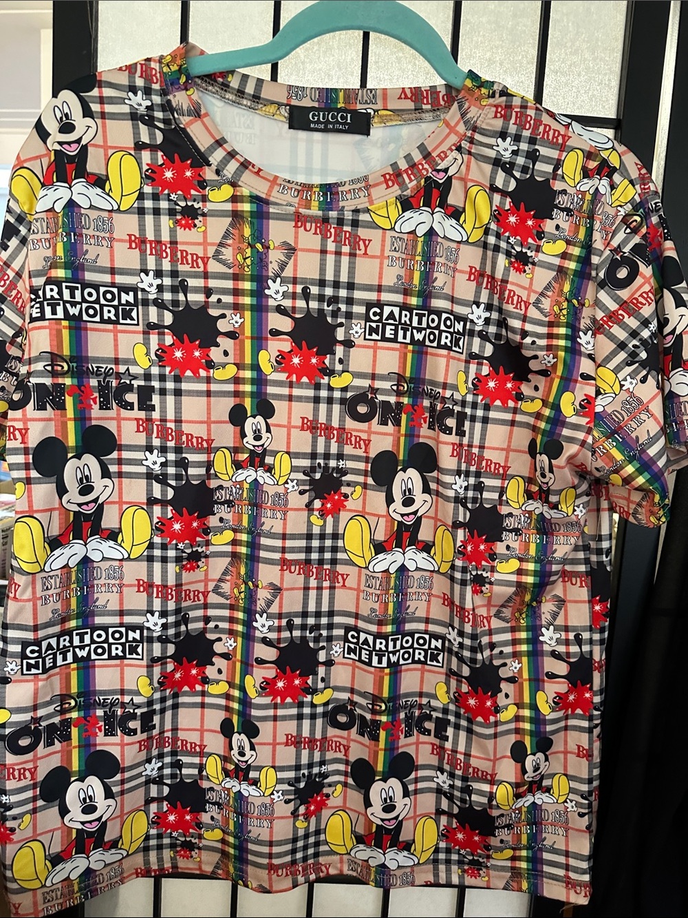 Great Buy Multi-Color Plaid Cartoon Network Collab Printed Tee